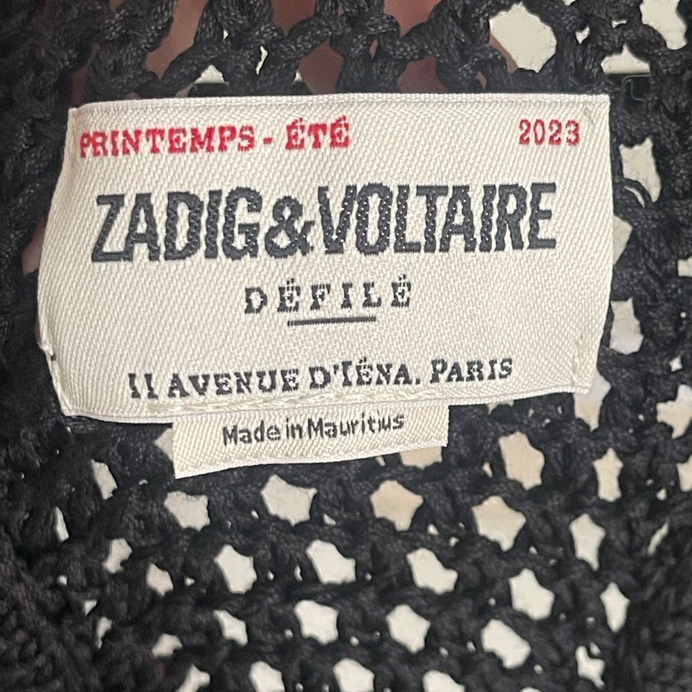 Zadig & Voltaire Nabys open knit black Crochet Dress NWT- small - Picture 7 of 13